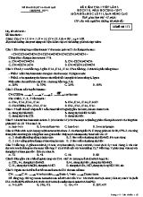 Đề kiểm tra 1 tiết lần 2 môn Hóa học Lớp 11 (Ban nâng cao) - Mã đề thi 112 - Năm học 2016-2017